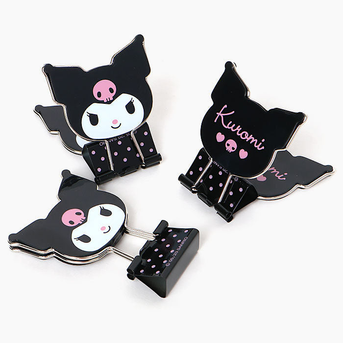 Sanrio Kuromi Binder Clips - Set of 3