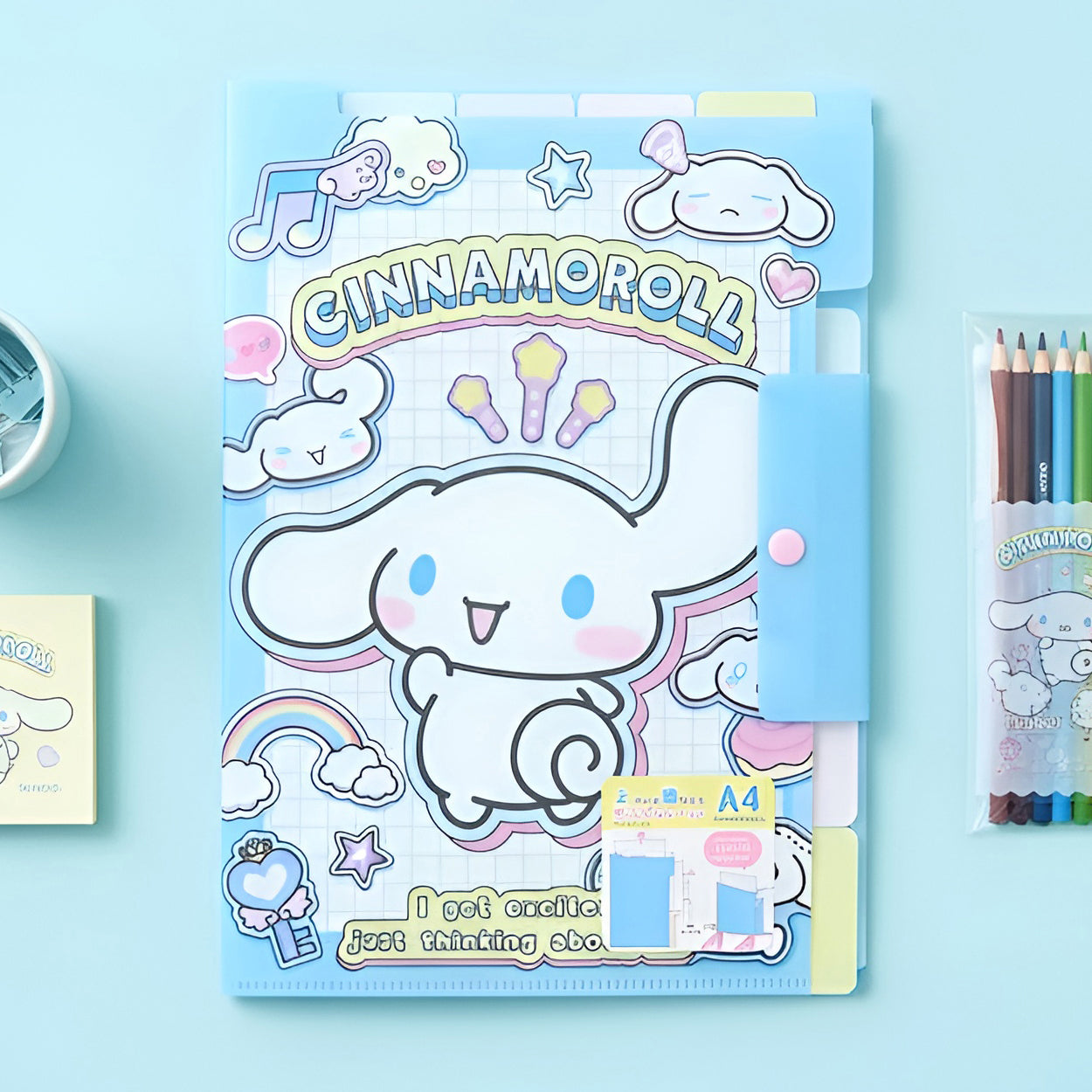 Sanrio Retro Pop Y2K Clear Folder With Dividers - Cinnamoroll