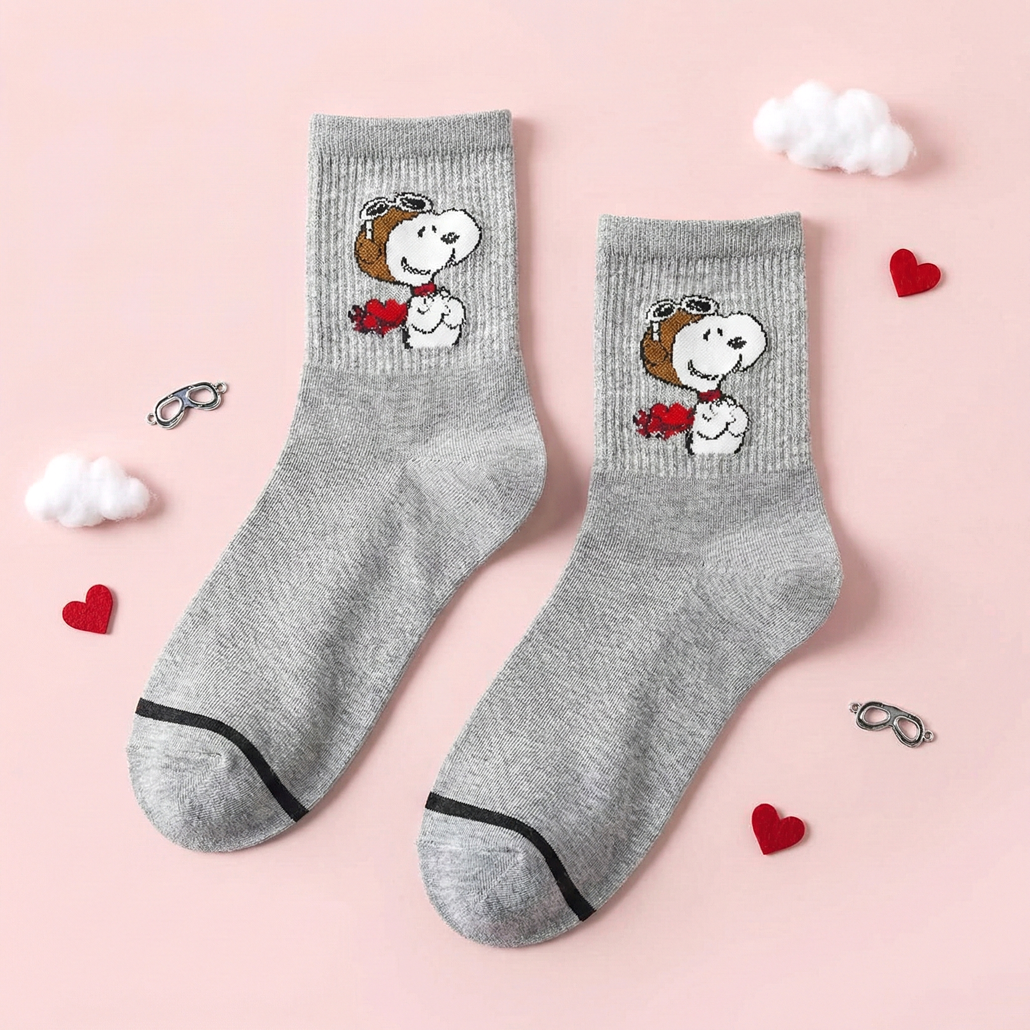 Snoopy Ribbed Crew Socks