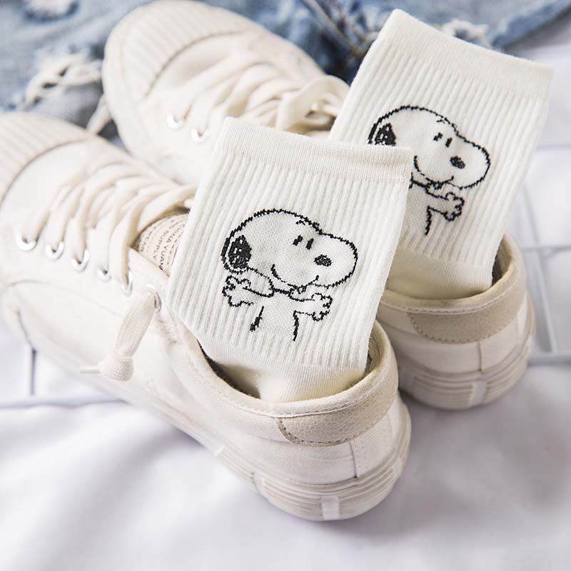 Snoopy Ribbed Crew Socks