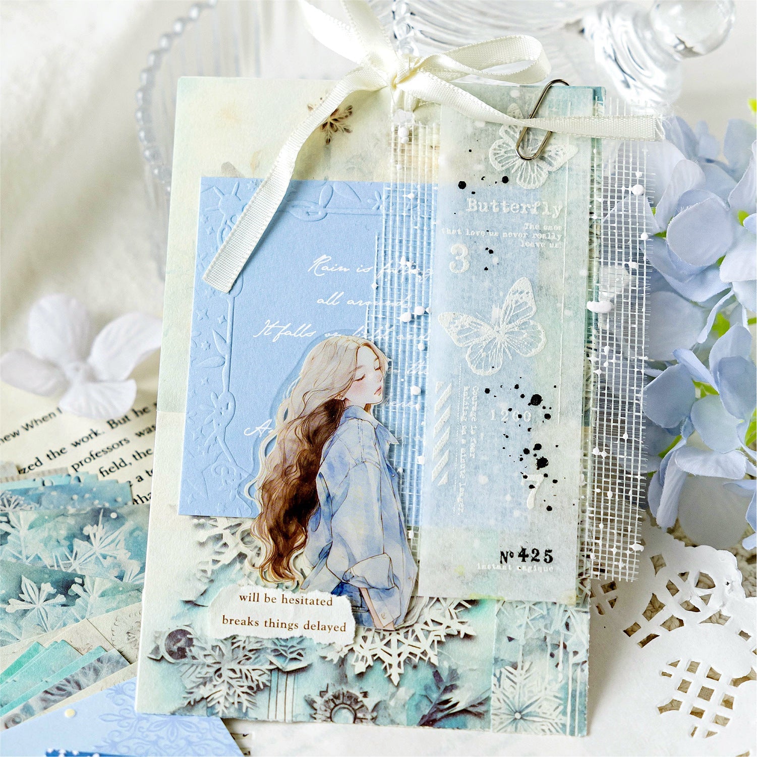 Winter Snowflake Scrapbook Paper Set – Journaling Pack
