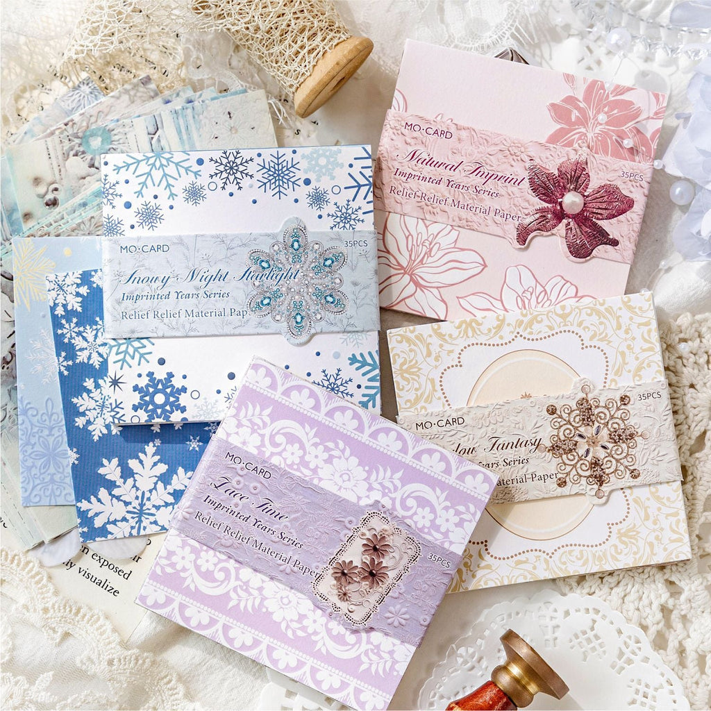 Winter Snowflake Scrapbook Paper Set – Journaling Pack