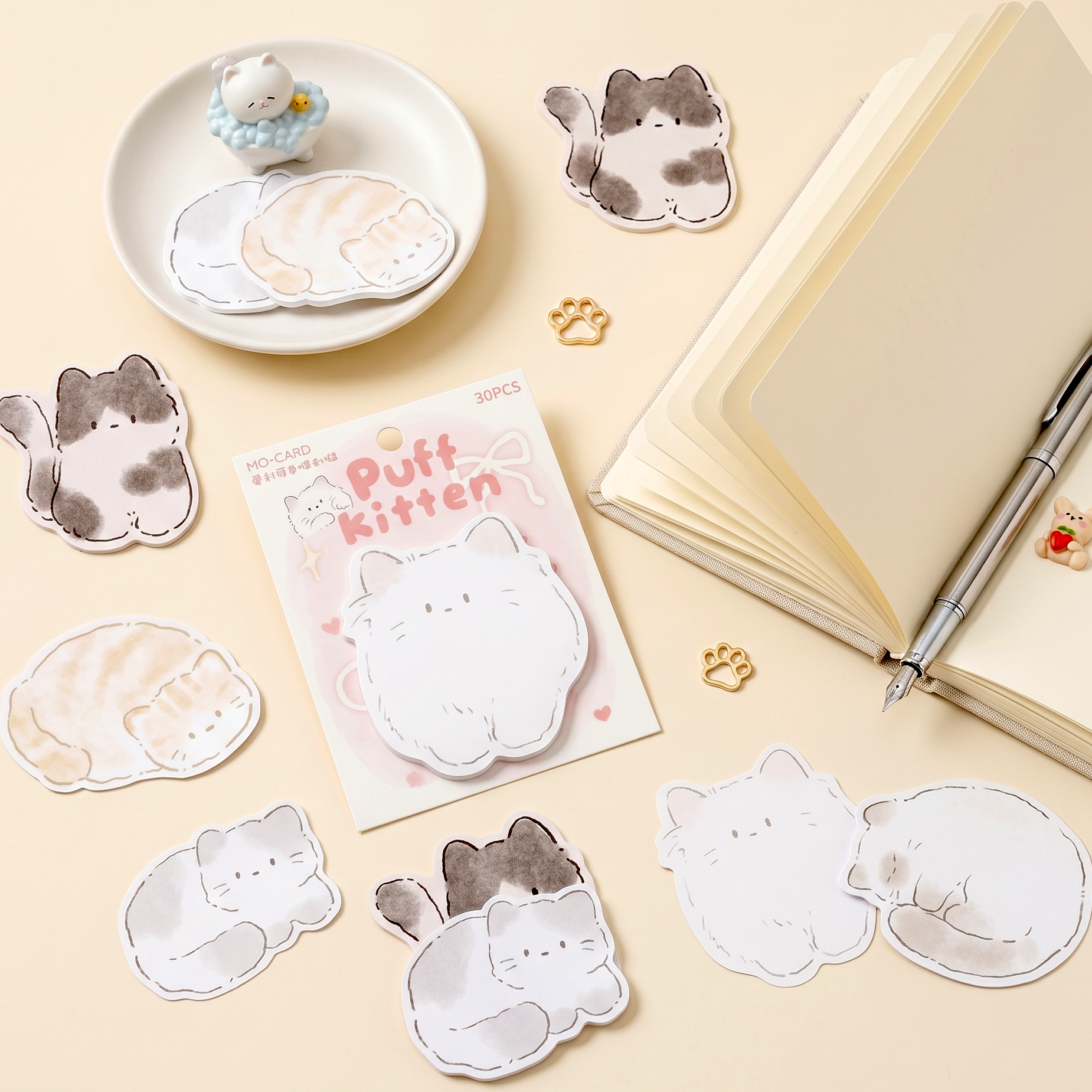 Snuggle Kitten Sticky Notes