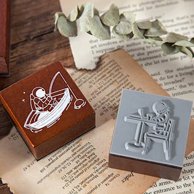 Spaceman Wooden Stamps