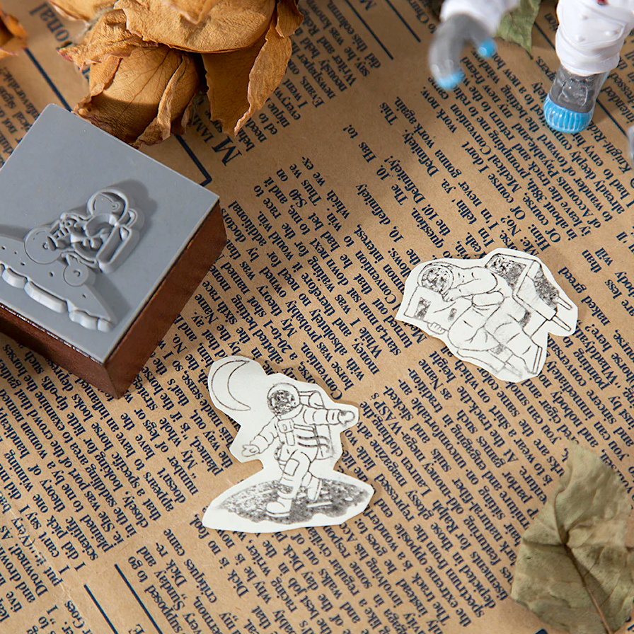 Spaceman Wooden Stamps