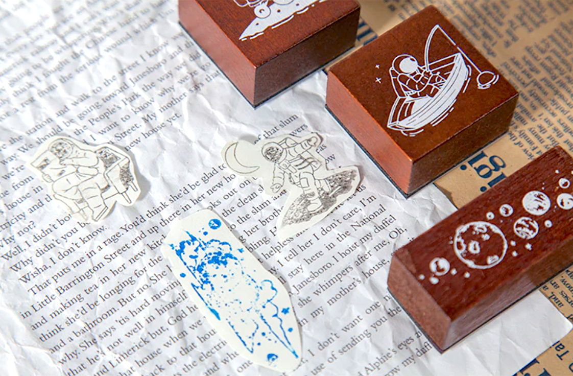 Spaceman Wooden Stamps