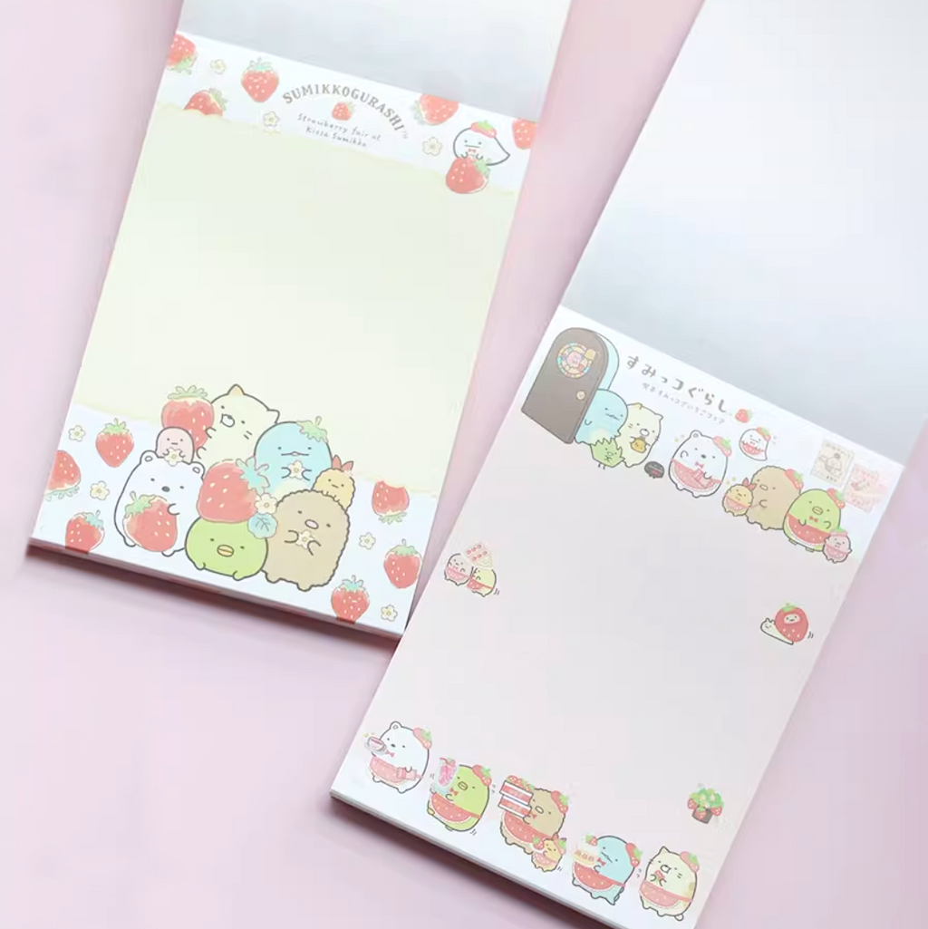 San-x Sumikko Gurashi Mini Memo Pad - Strawberries