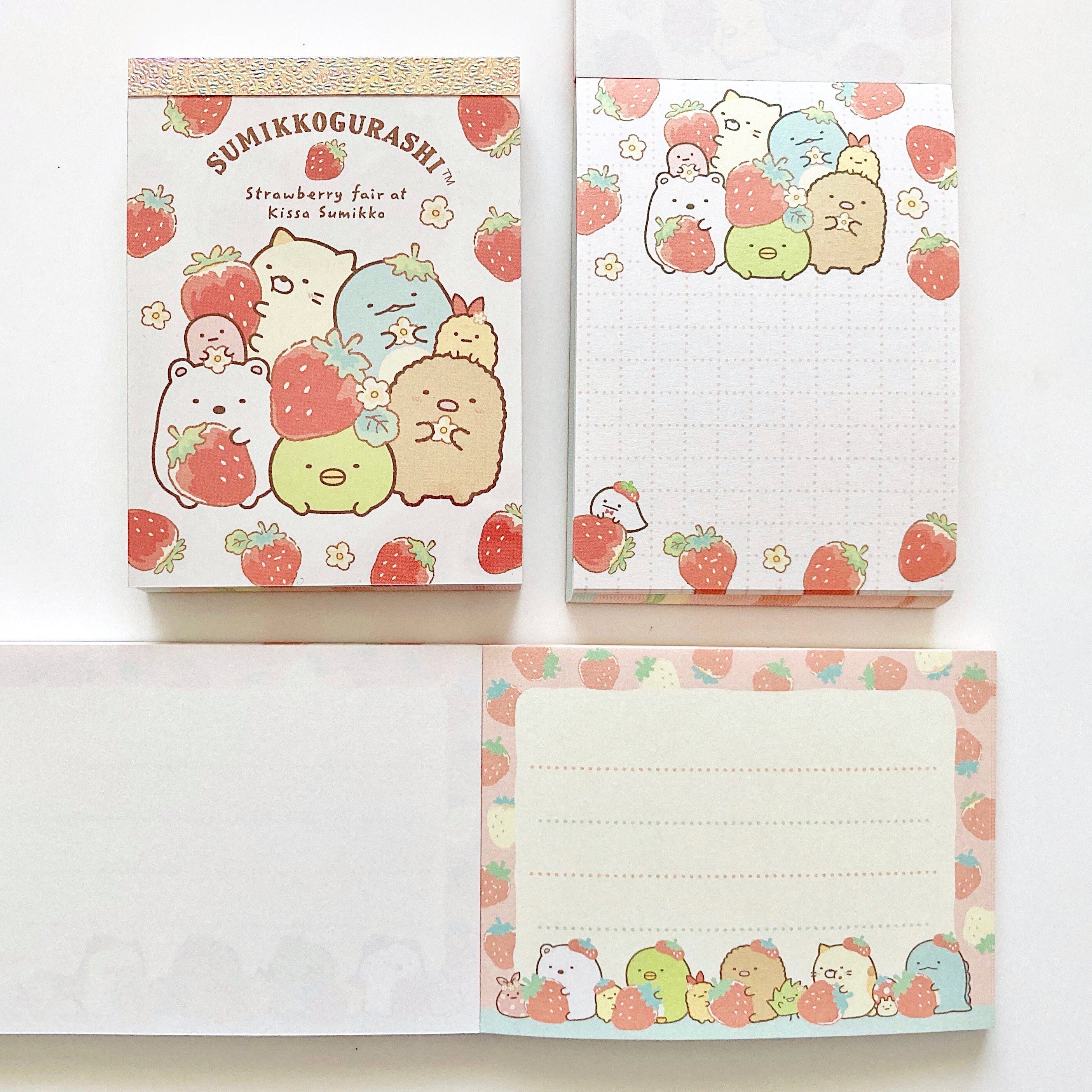 San-x Sumikko Gurashi Mini Memo Pad - Strawberries