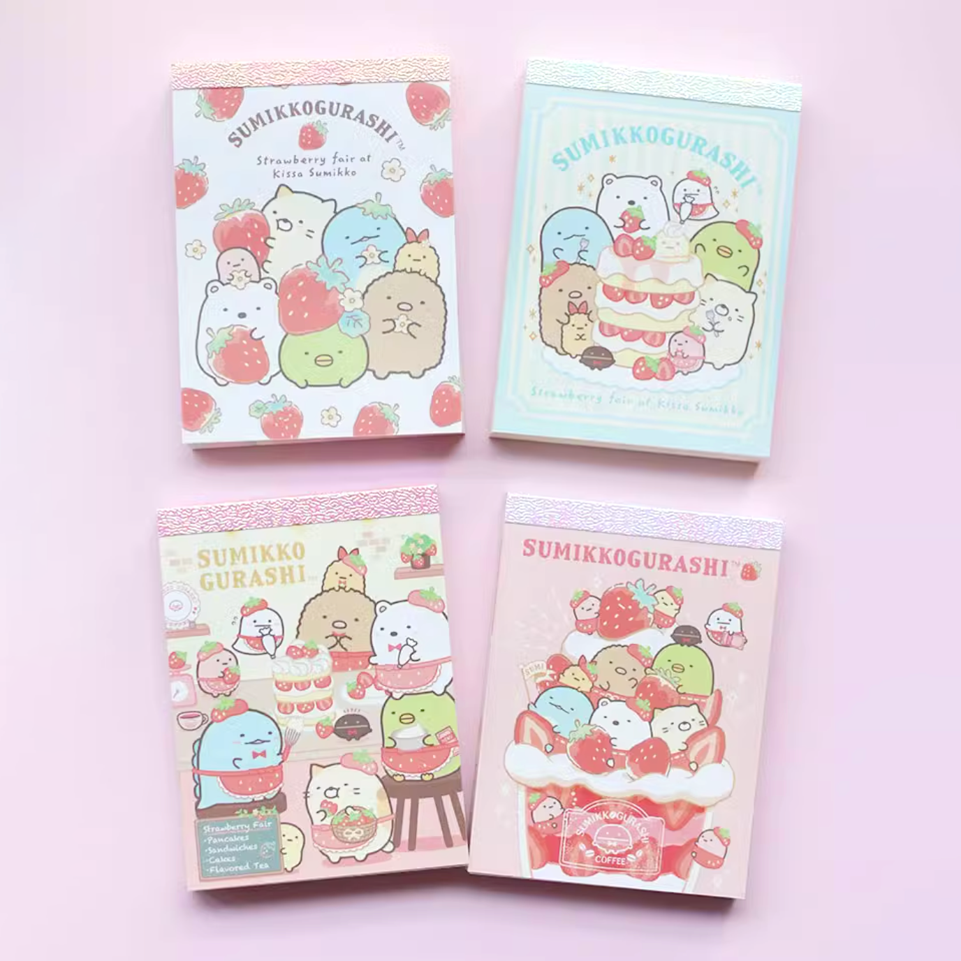 San-x Sumikko Gurashi Mini Memo Pad - Strawberries