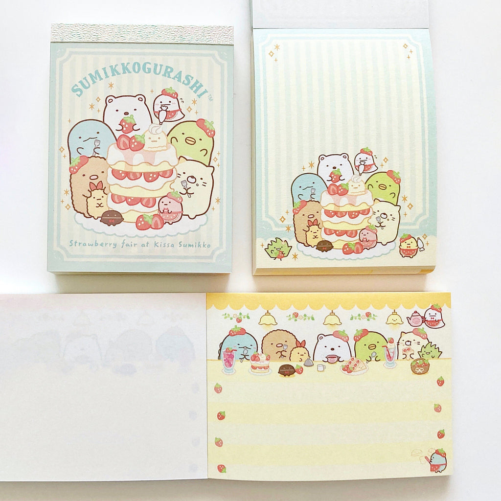 San-x Sumikko Gurashi Mini Memo Pad - Strawberries