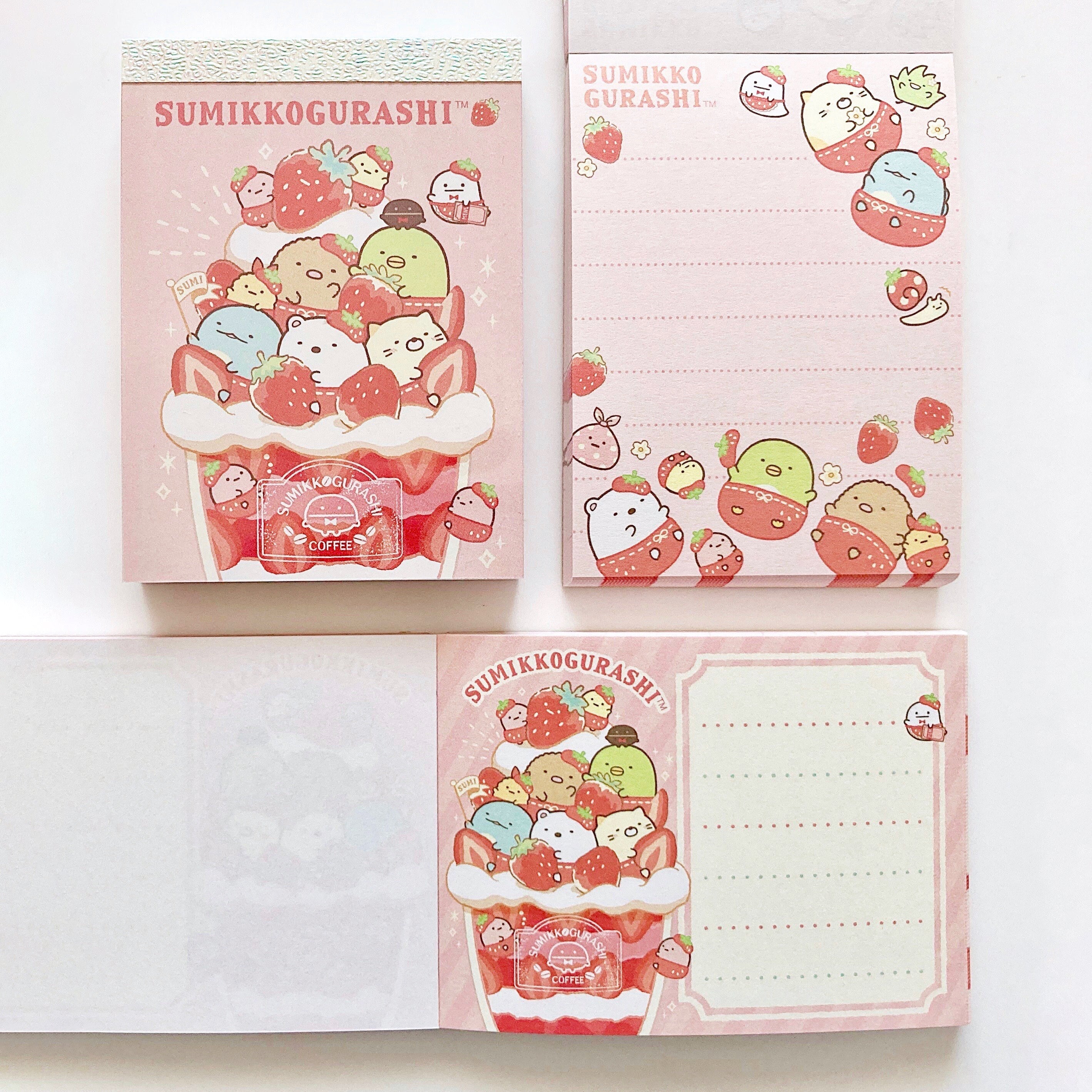 San-x Sumikko Gurashi Mini Memo Pad - Strawberries