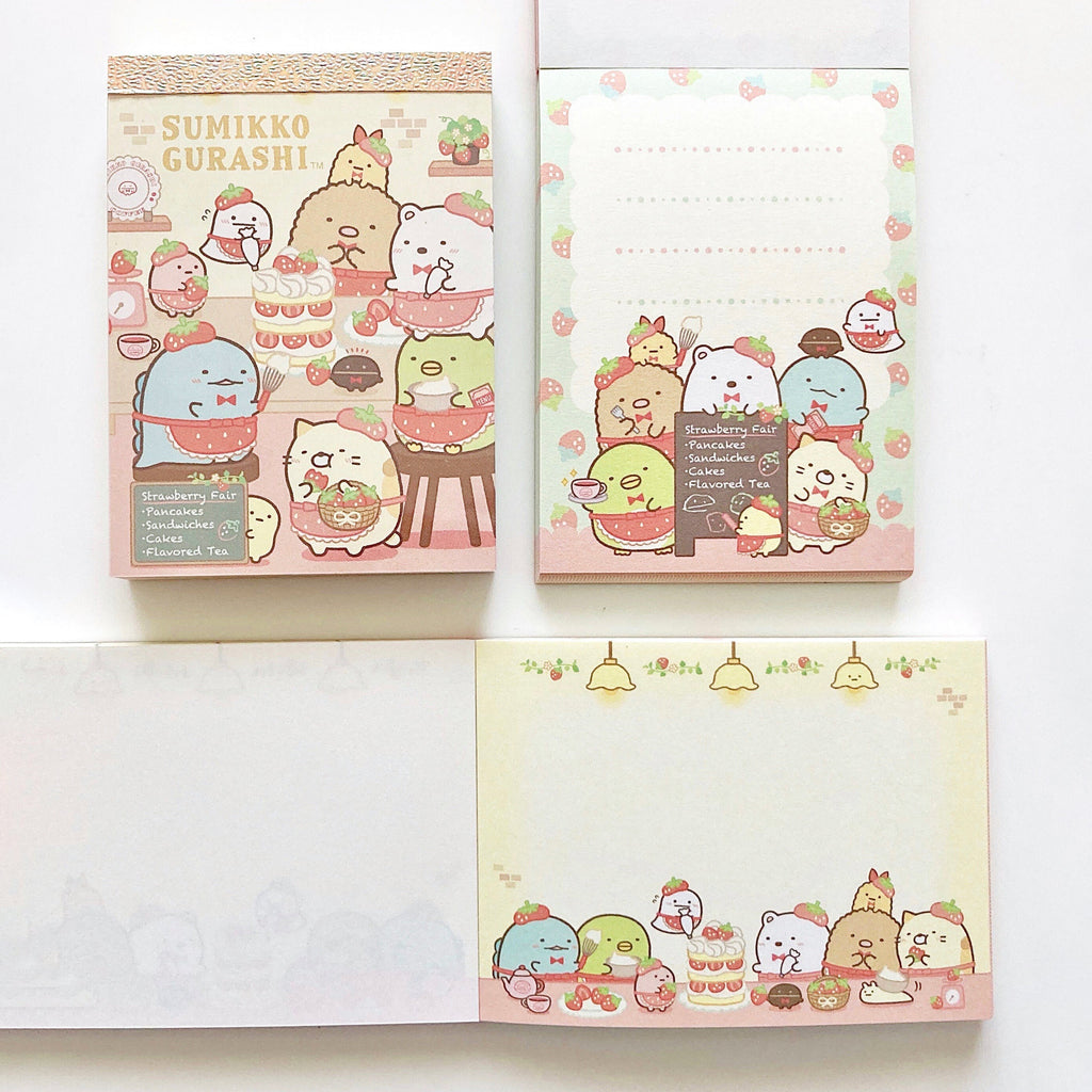 San-x Sumikko Gurashi Mini Memo Pad - Strawberries