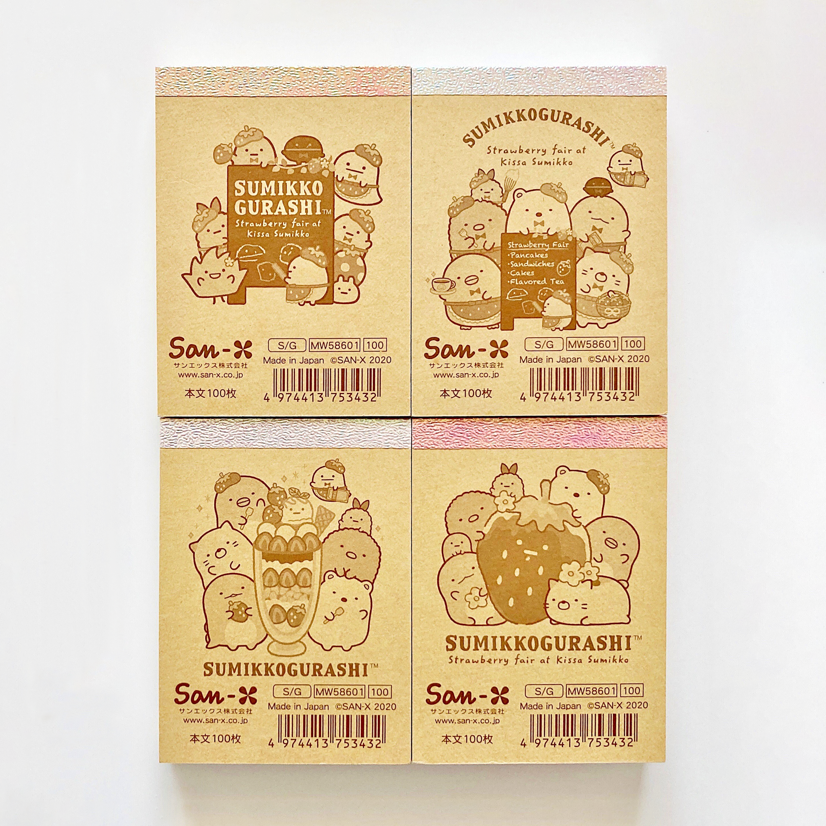San-x Sumikko Gurashi Mini Memo Pad - Strawberries