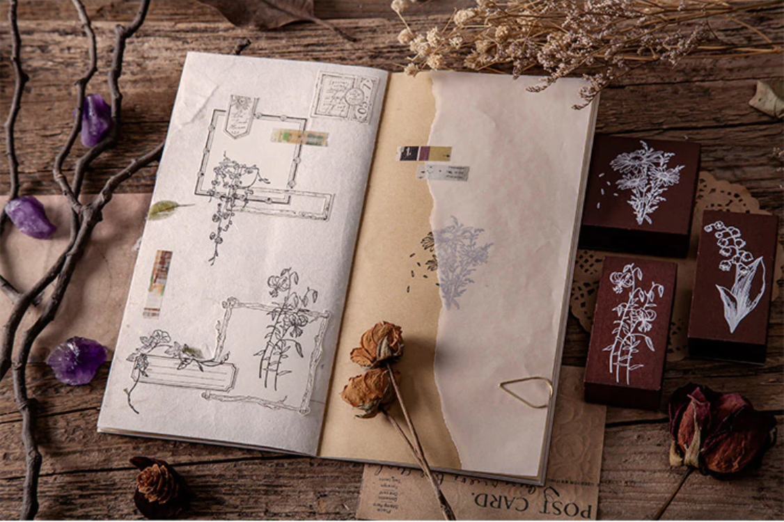 Summer Flower Wooden Stamps