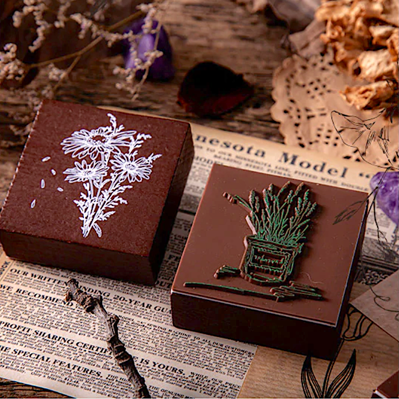 Summer Flower Wooden Stamps