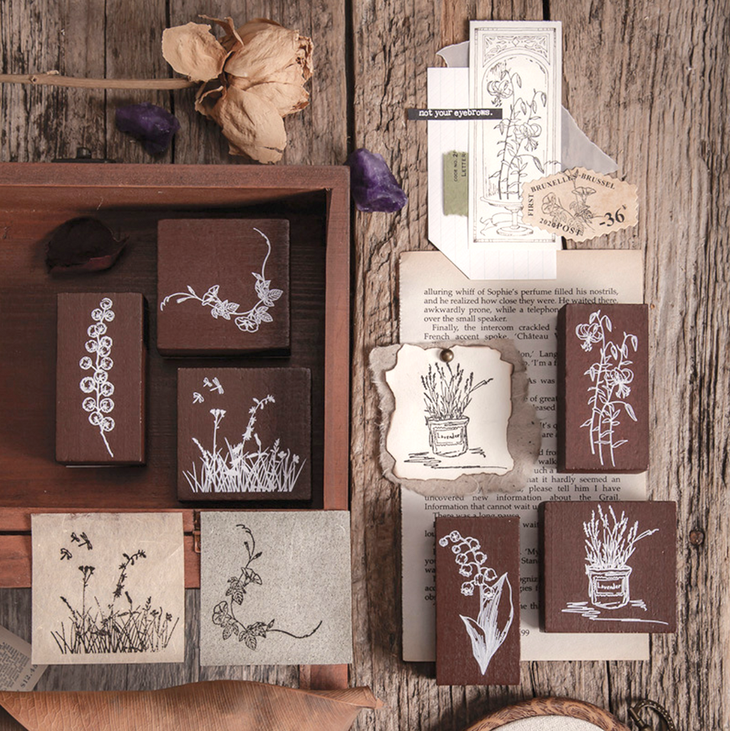 Summer Flower Wooden Stamps