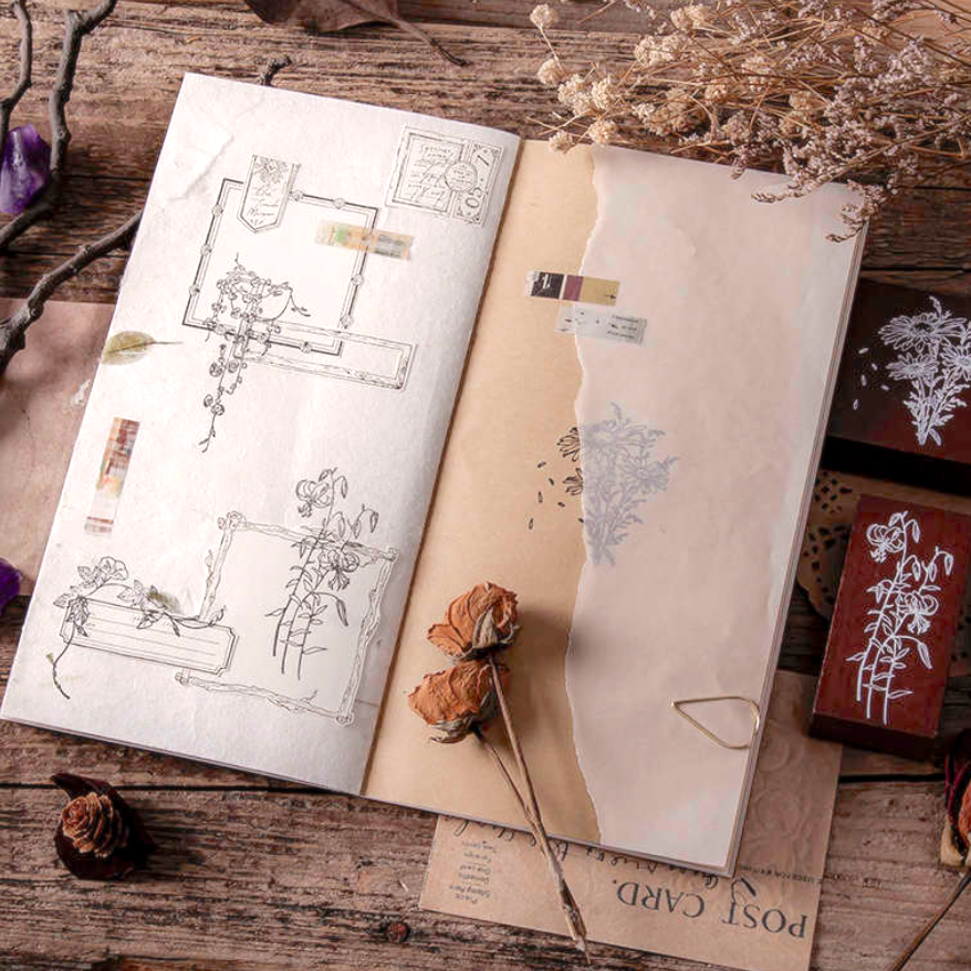Summer Flower Wooden Stamps