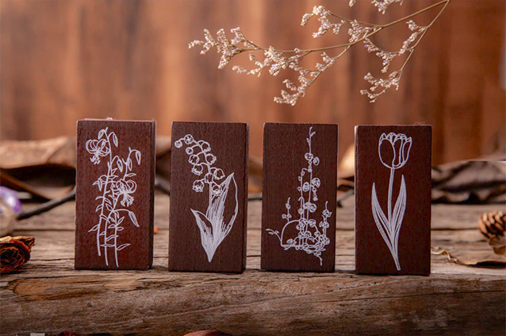 Summer Flower Wooden Stamps