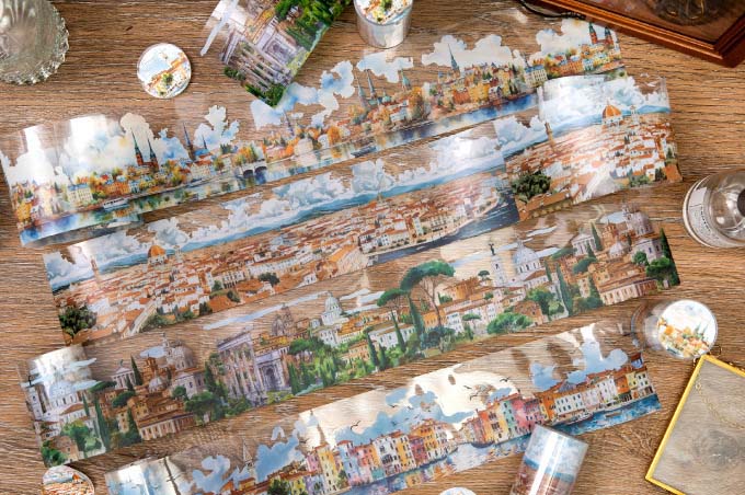 European Cityscape Clear Washi Tape