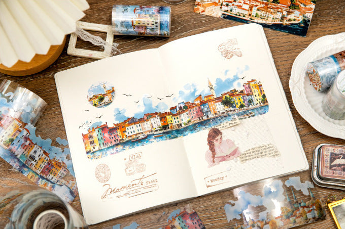 European Cityscape Clear Washi Tape