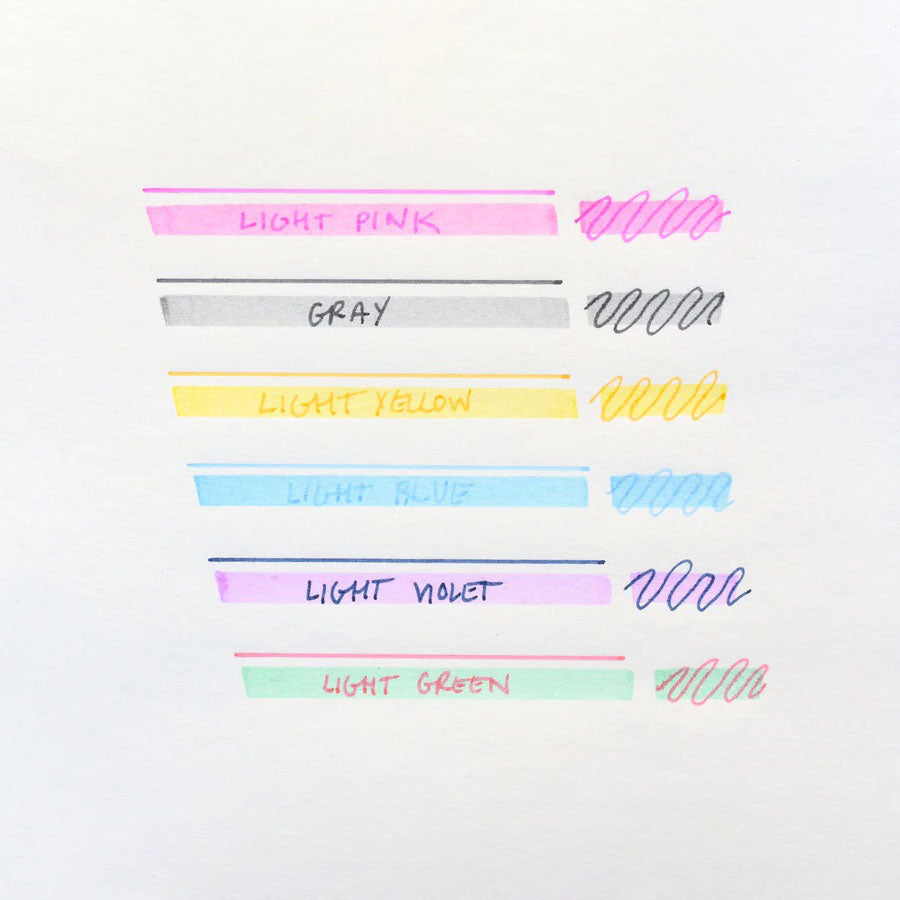 Sun-Star Ninipie Marker Pen & Highlighter - 6 Color Set - Pastel