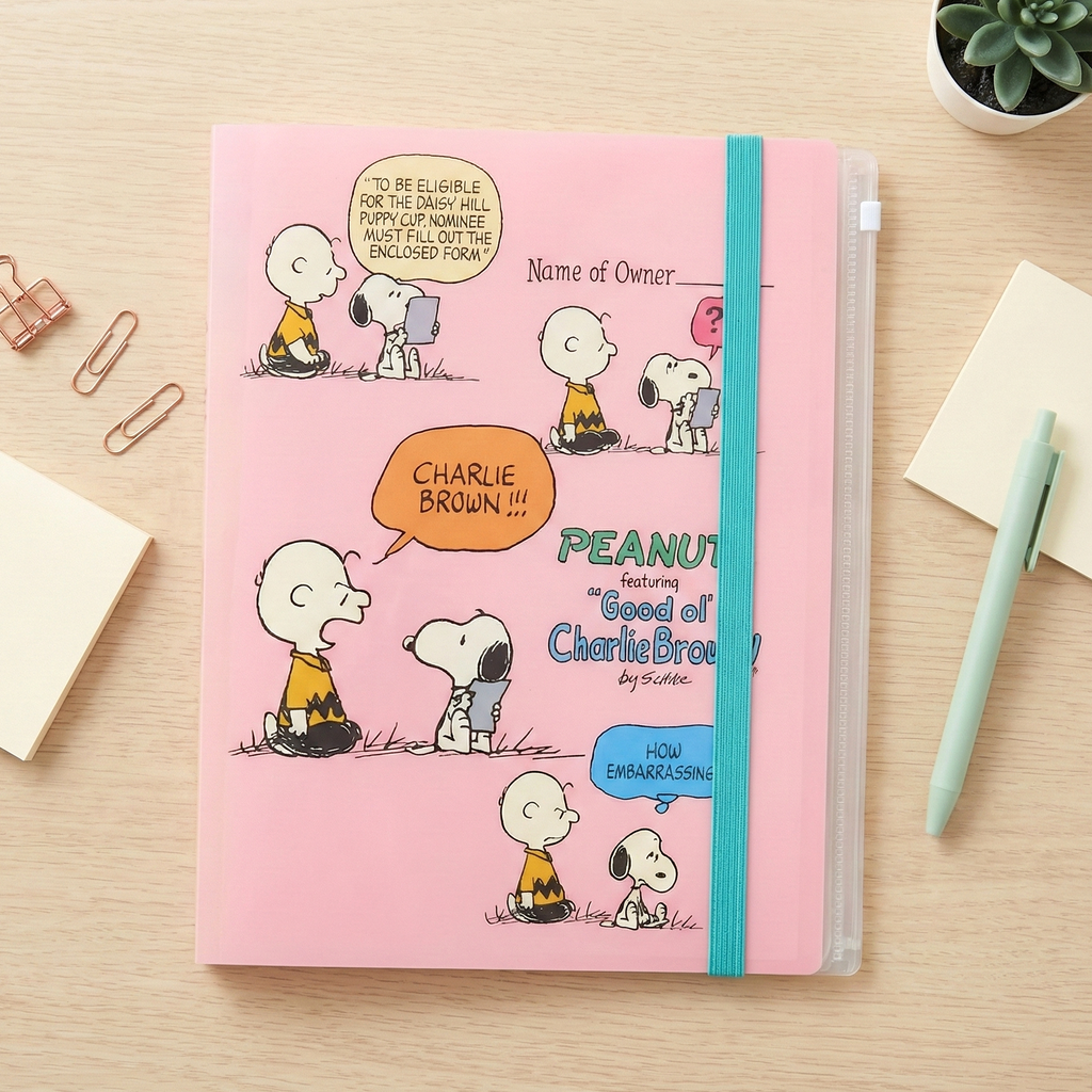 Sun-Star Peanuts Snoopy Clear Book - A4 - Pink - Limited Comics Edition