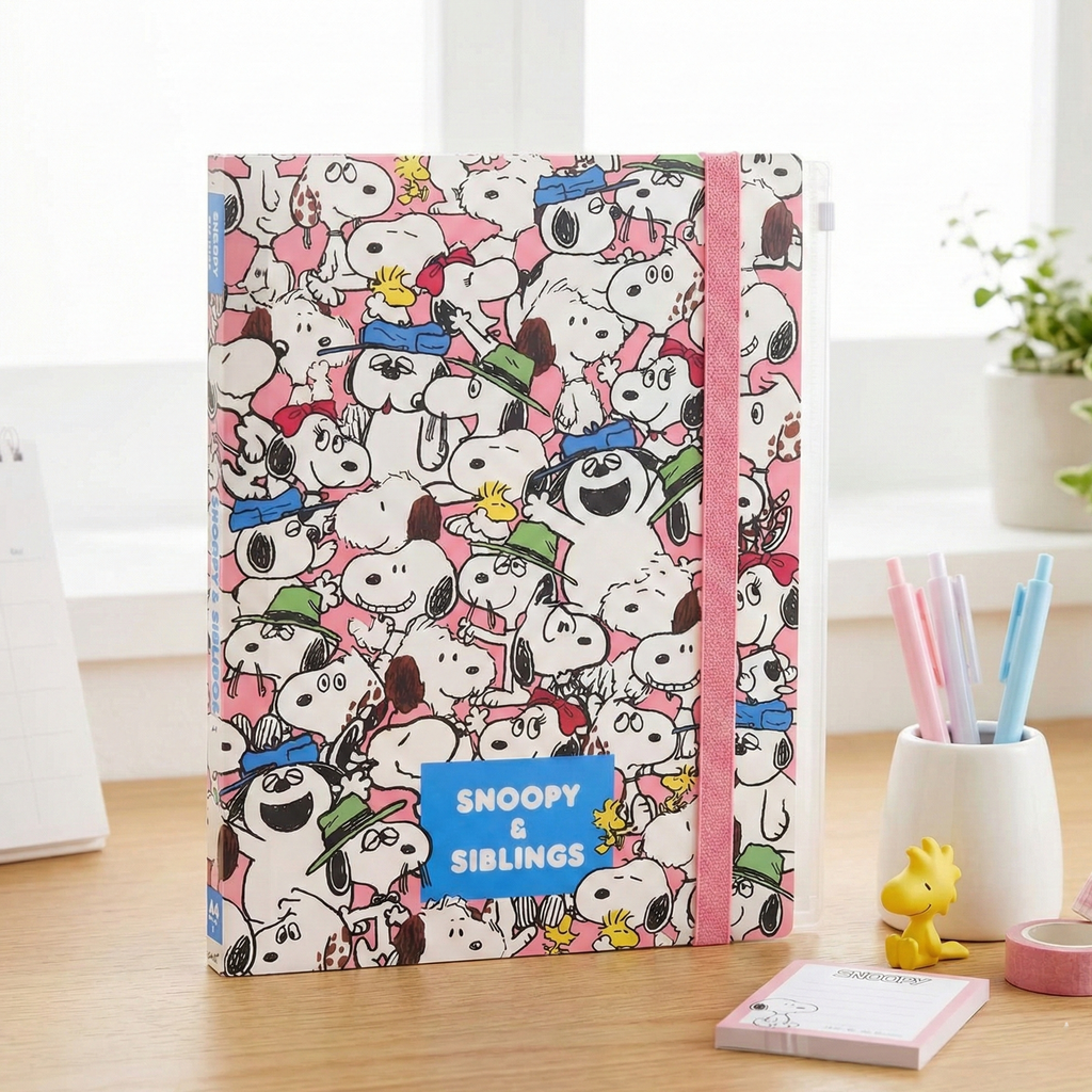 Sun-Star Peanuts Snoopy Clear Book - A4 - Siblings Collage