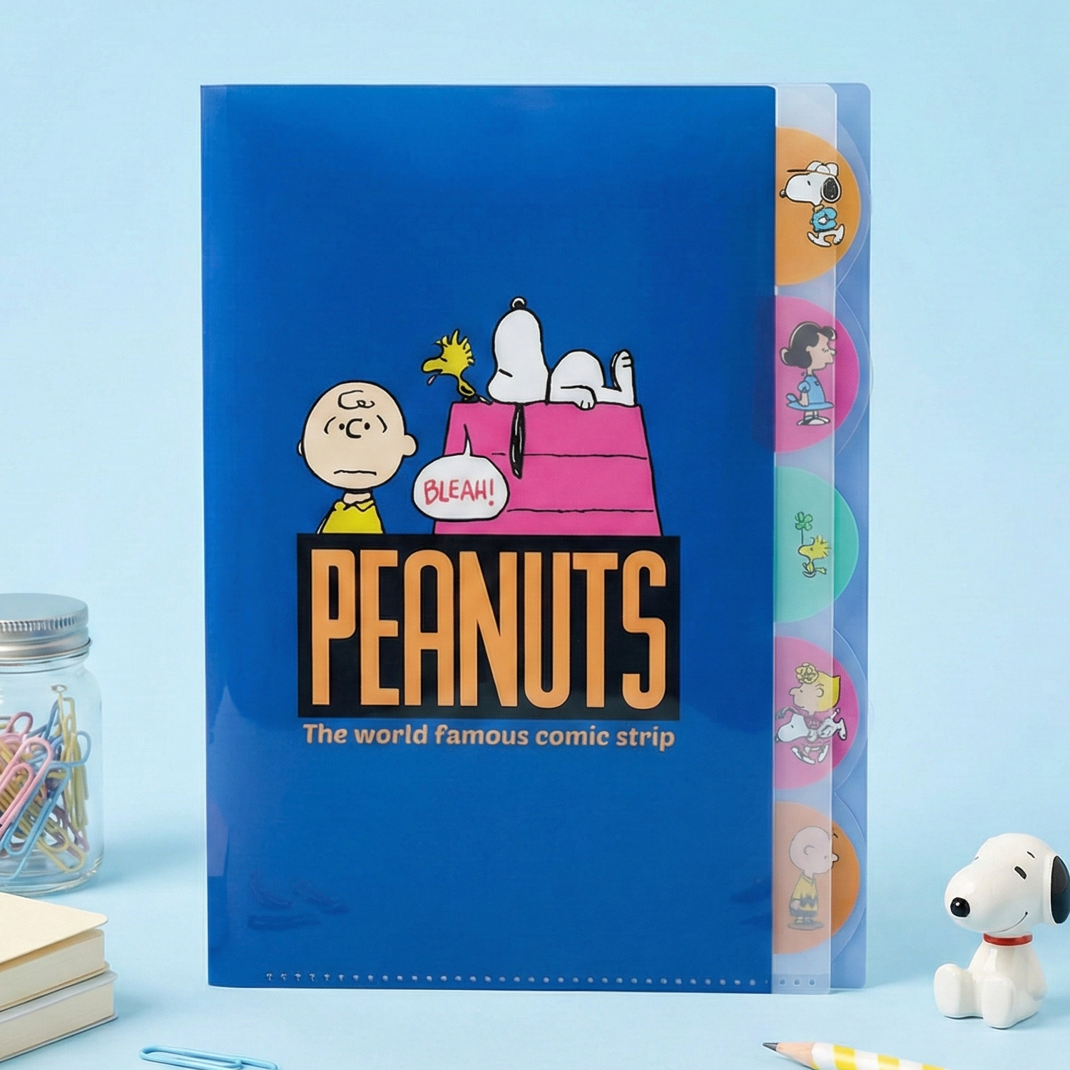 Sun-Star Peanuts Snoopy Folder With Dividers - Dark Blue - New Limited Edition