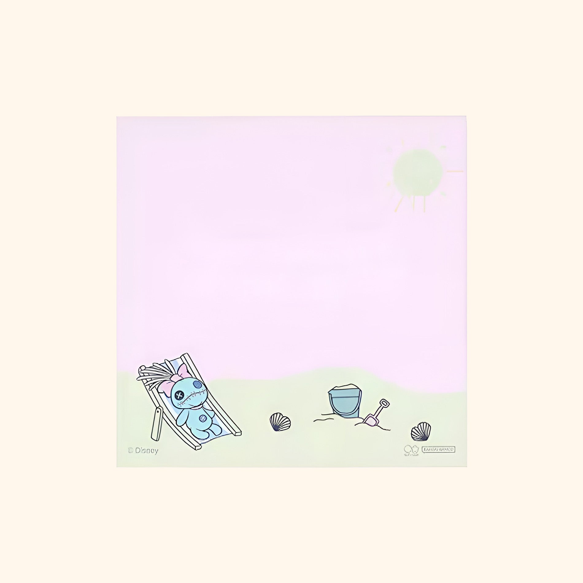 Sun-Star & Disney Stitch Memo Pad - Limited Summer Edition - Beach, Love & Ice Cream