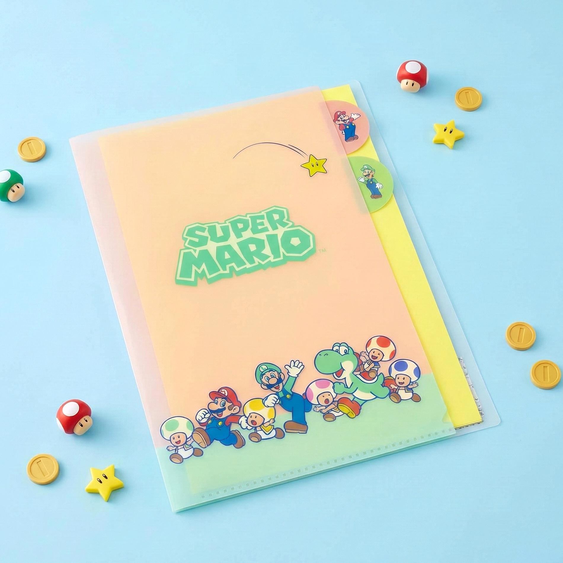 Sun-Star & Nintendo Super Mario Folder With Dividers - Mikata - Limited Edition