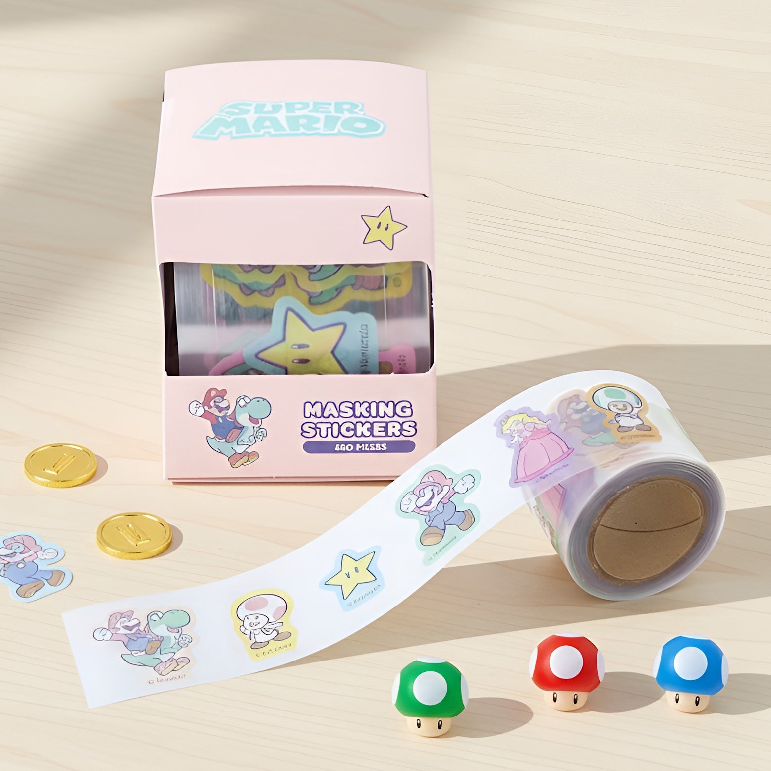 Sun-Star & Nintendo Super Mario Masking Sticker Roll - Limited Edition