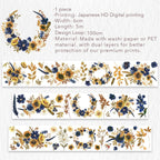 Sunflower & Navy Wide Washi/PET Tape