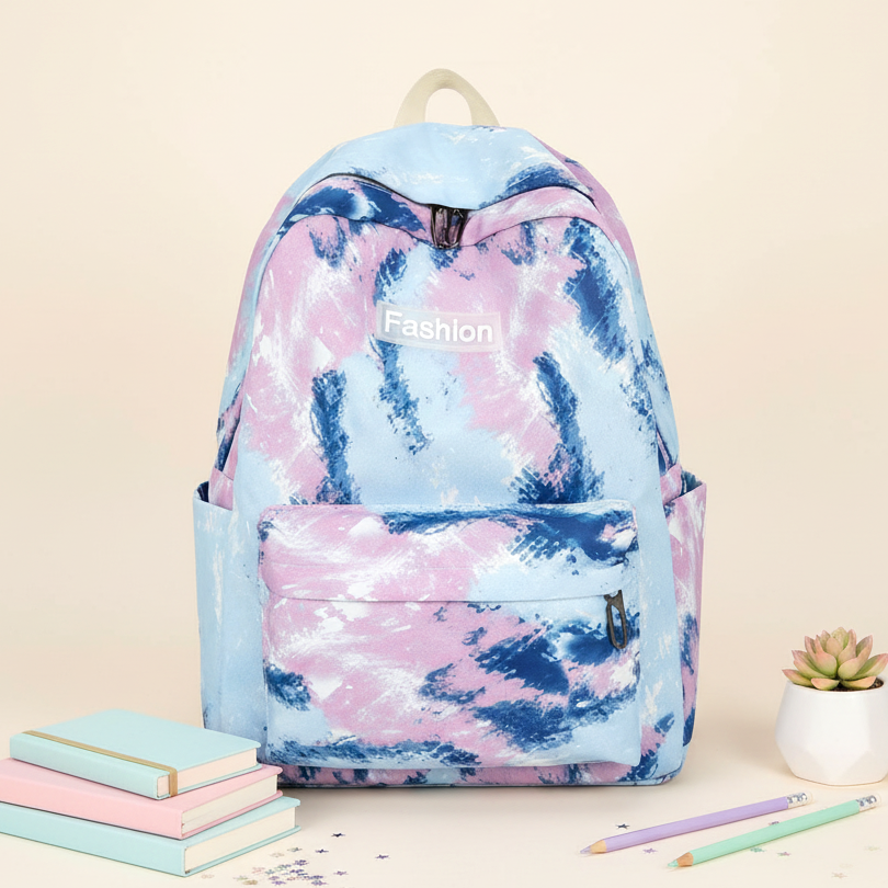 Rainbow Tie-Dye Nylon Backpack - Sunshine Sorbet