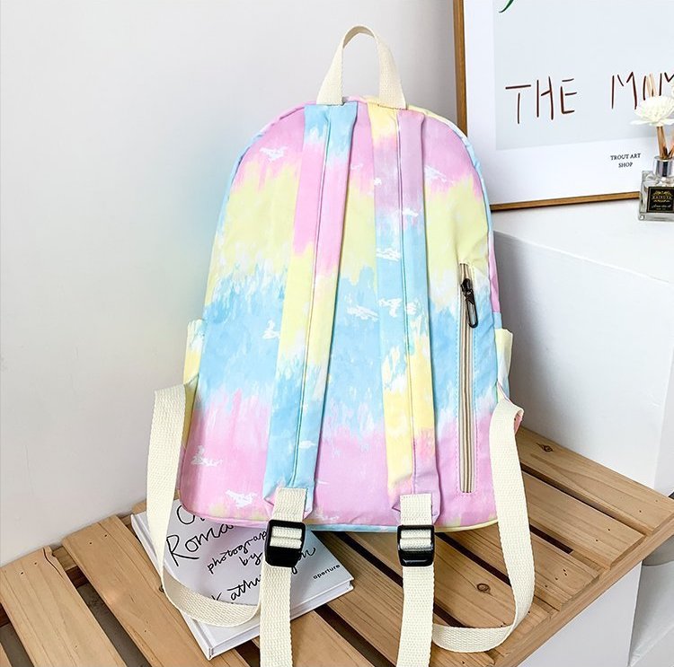 Rainbow Tie-Dye Nylon Backpack - Sunshine Sorbet