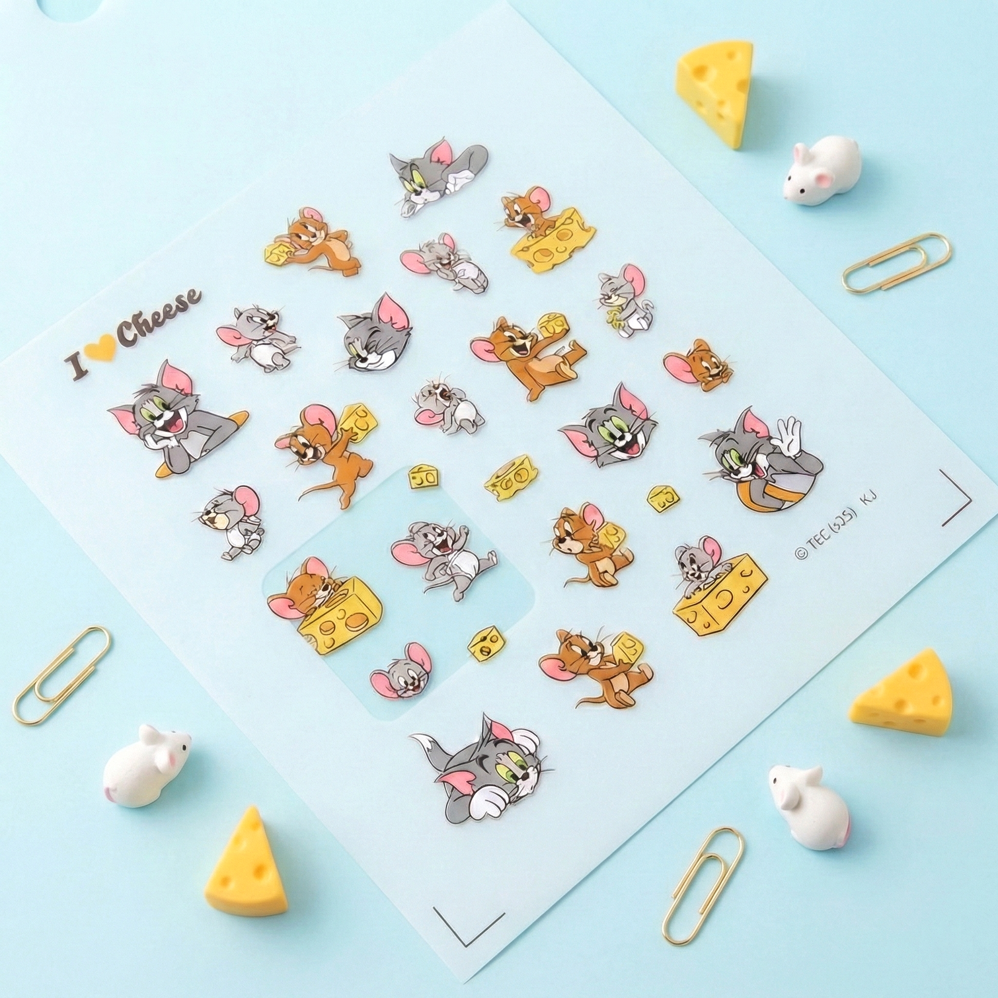 Tom & Jerry Deco Petit Stickers - I Love Cheese