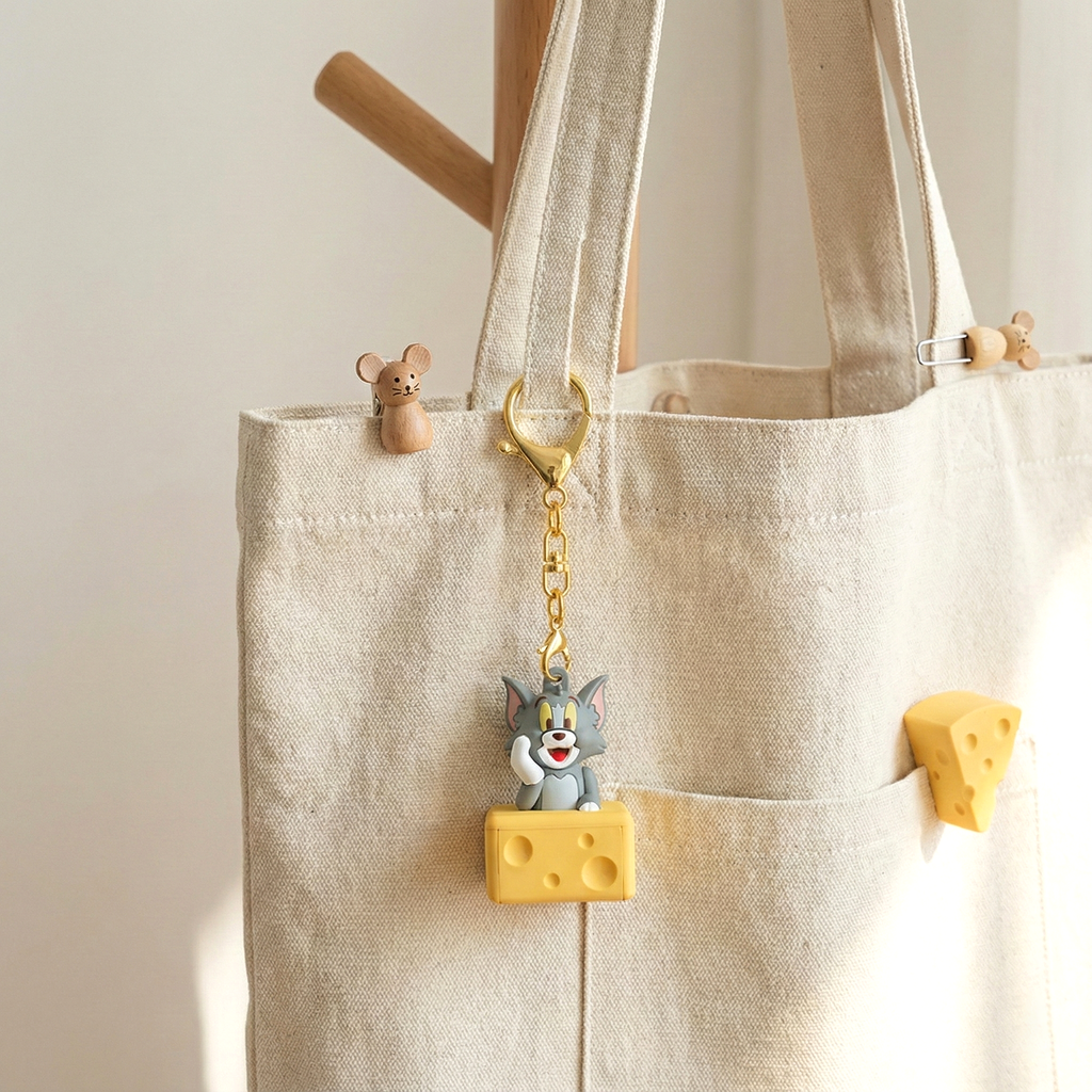 Tom & Jerry Pendant Keychain - I Love Cheese - Limited Edition - Tom