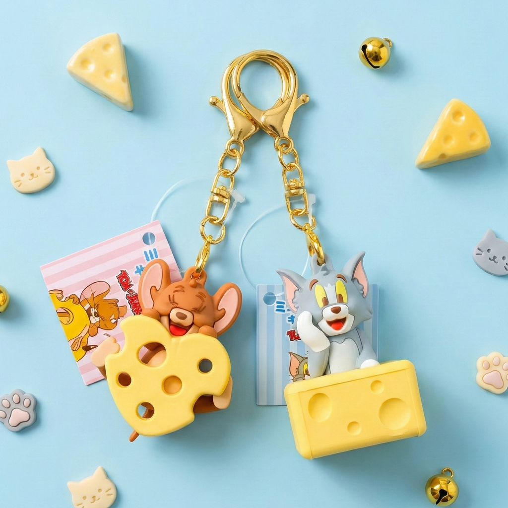 Tom & Jerry Pendant Keychain - I Love Cheese - Limited Edition - Tom