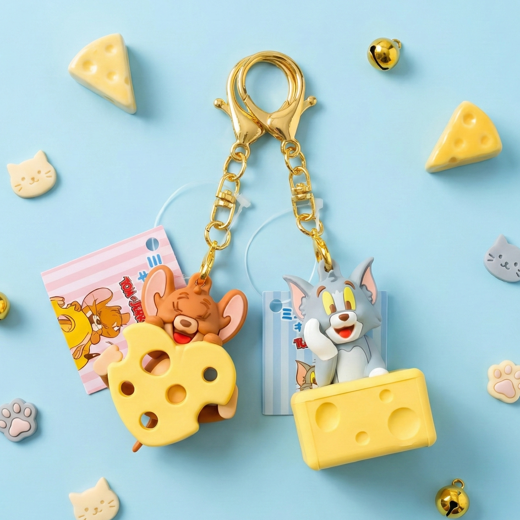 Tom & Jerry Pendant Keychain - I Love Cheese - Limited Edition - Tom