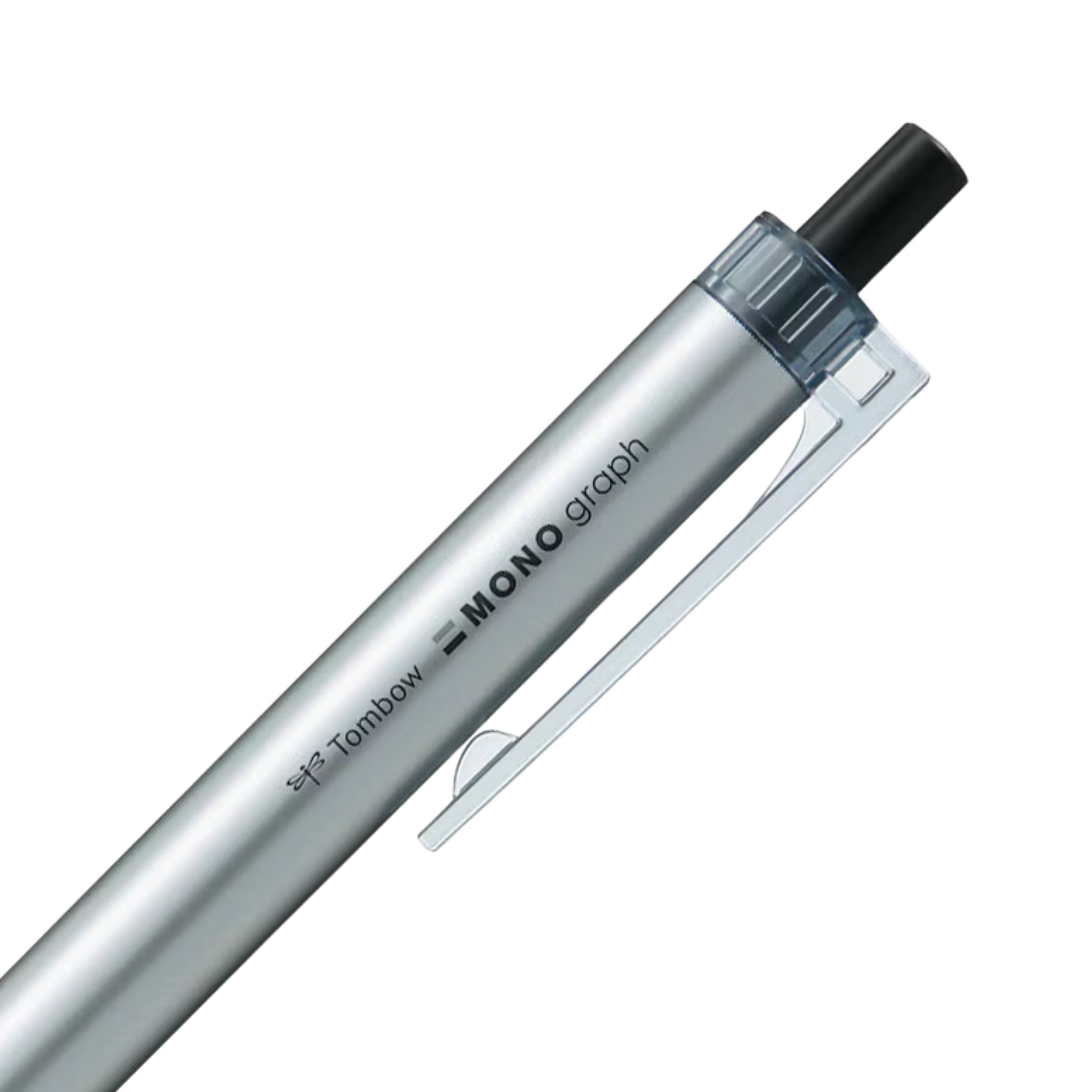 Tombow Mono Graph Black Ink Ballpoint Pen - Silver Shaft - 0.5mm