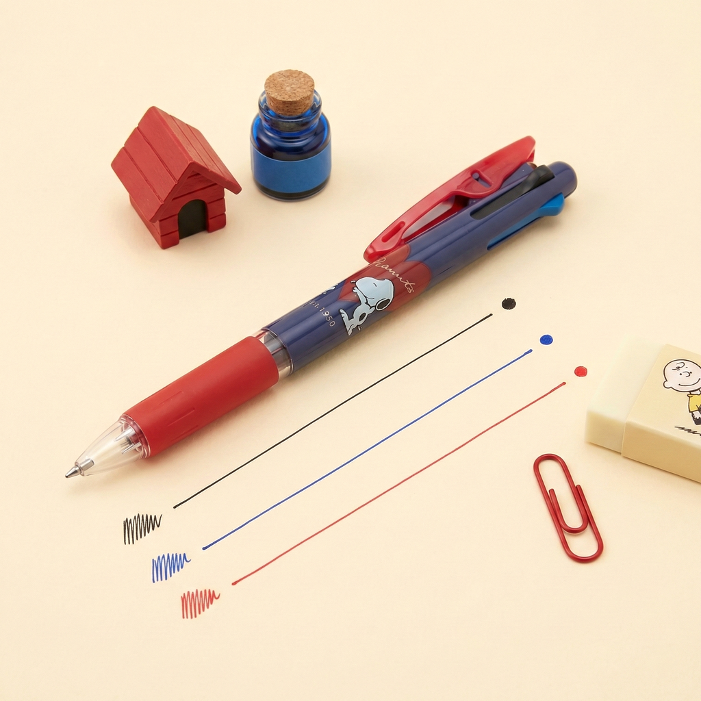 Uni Jetstream Peanuts Snoopy 3-in-1 Multi Color Pen - Heart Hug