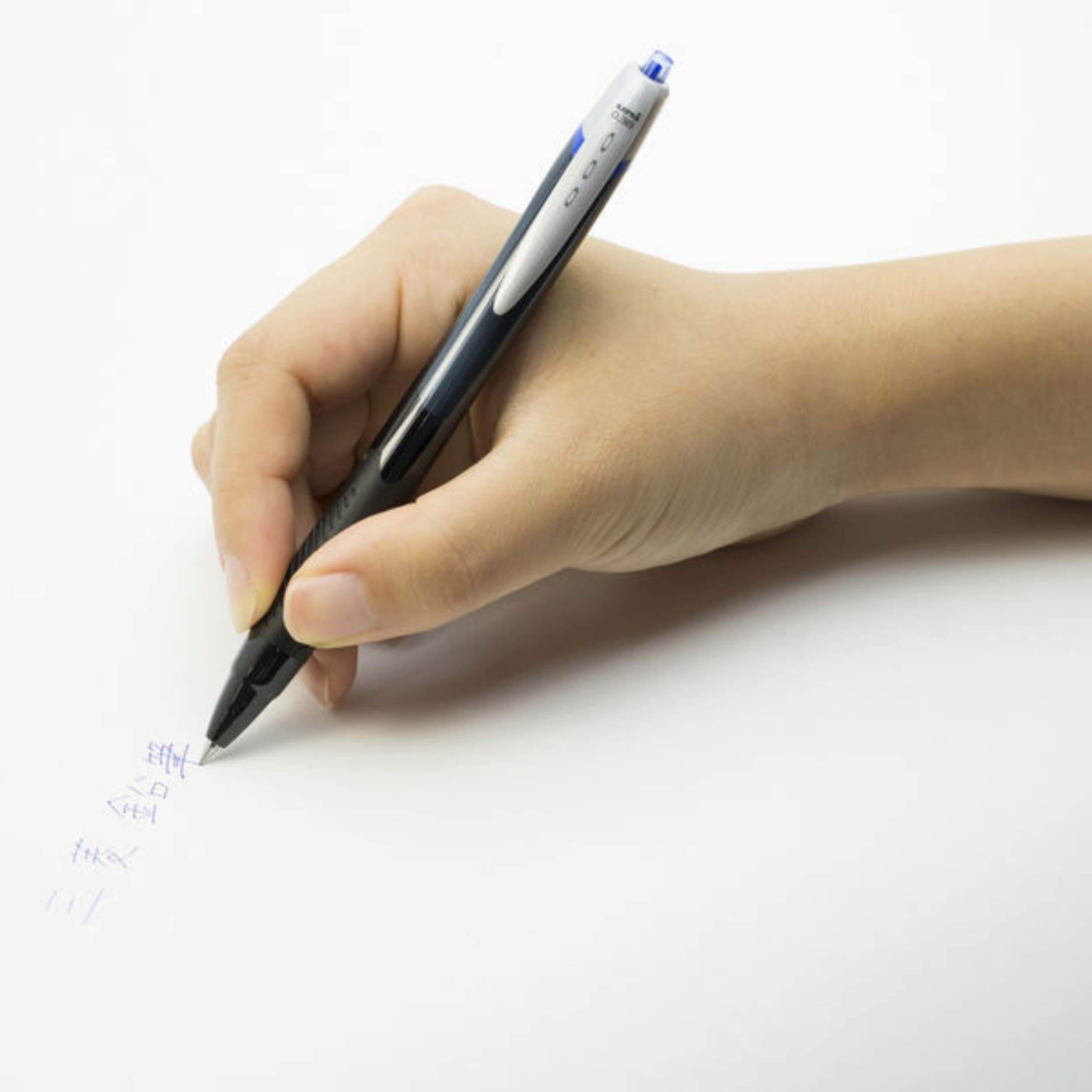 Uni Jetstream Blue Ink Ballpoint Pen - Black - 0.38mm