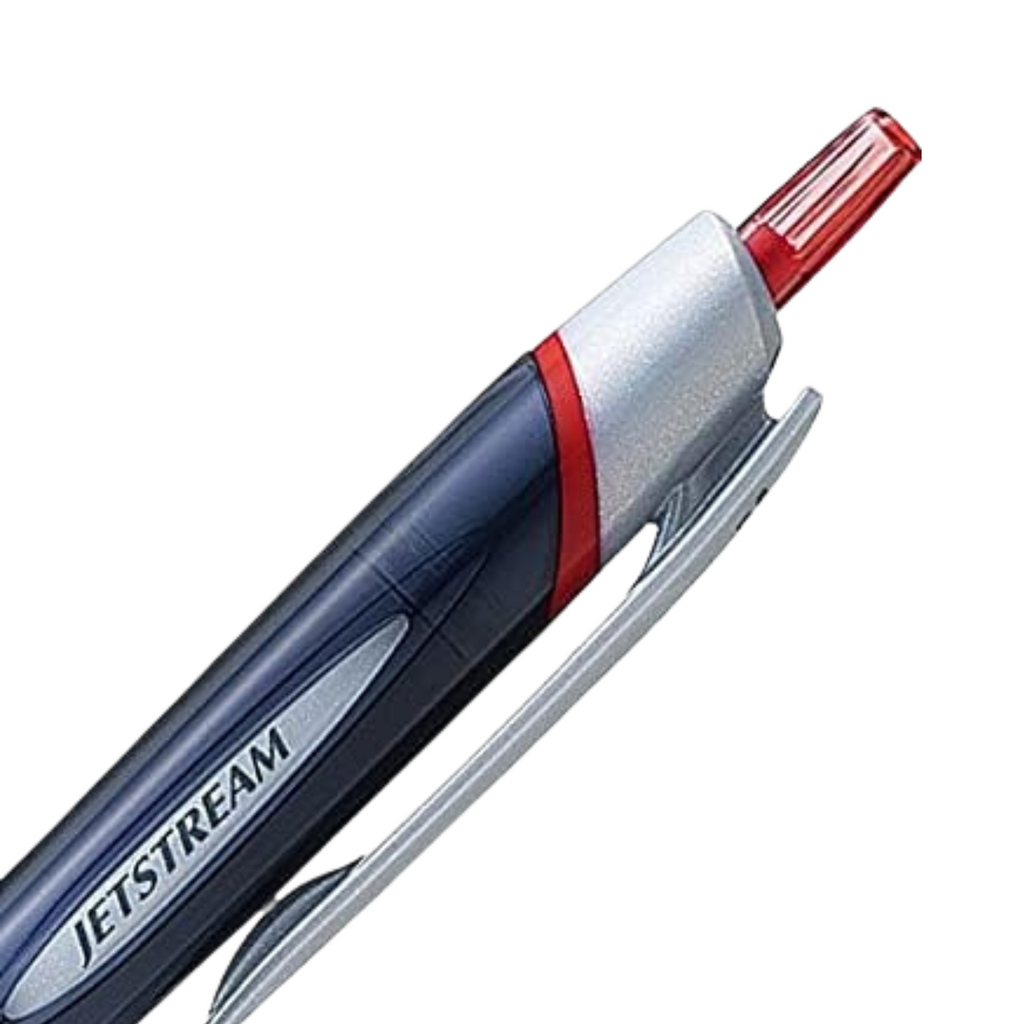 Uni Jetstream Red Ink Ballpoint Pen - Black - 0.38mm