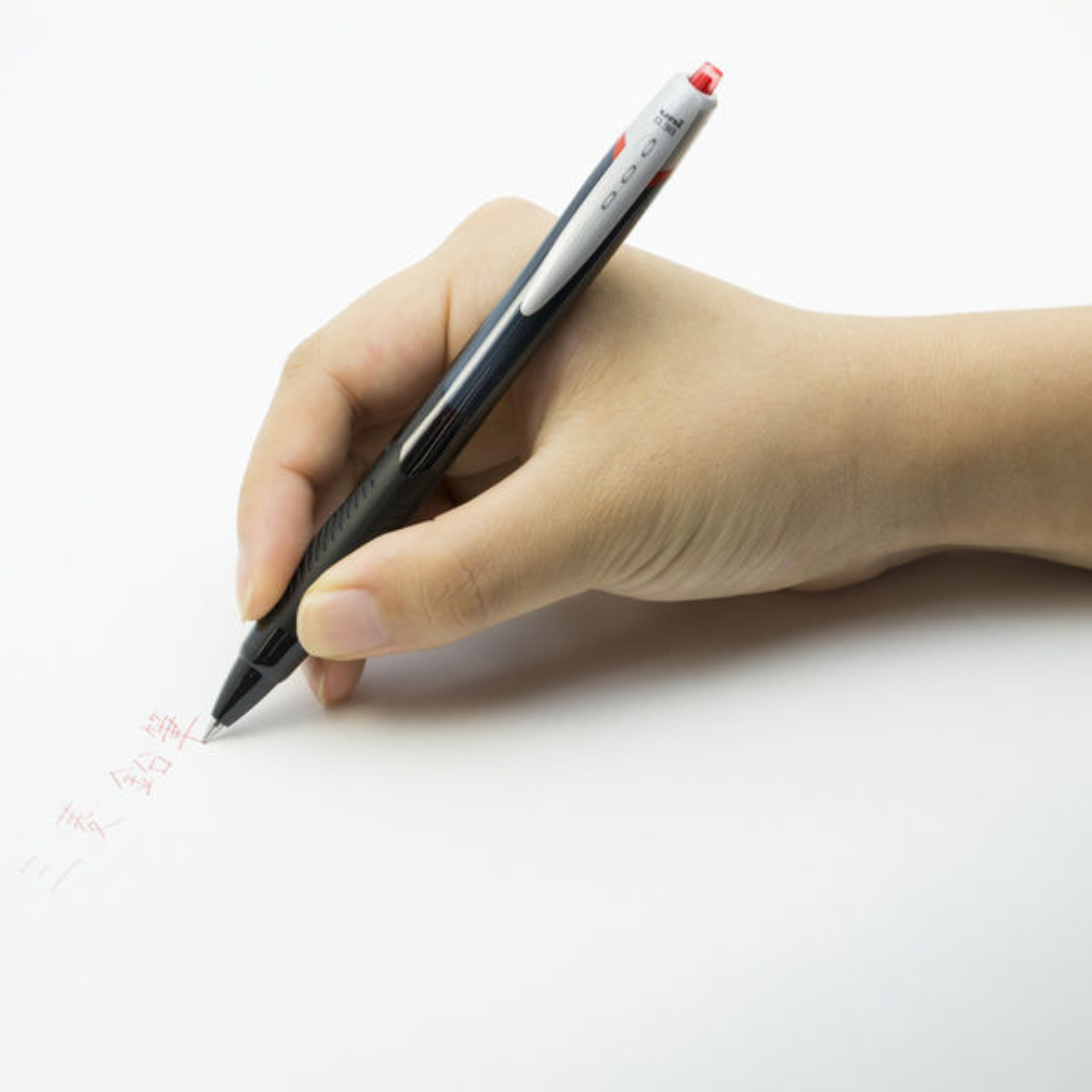 Uni Jetstream Red Ink Ballpoint Pen - Black - 0.38mm