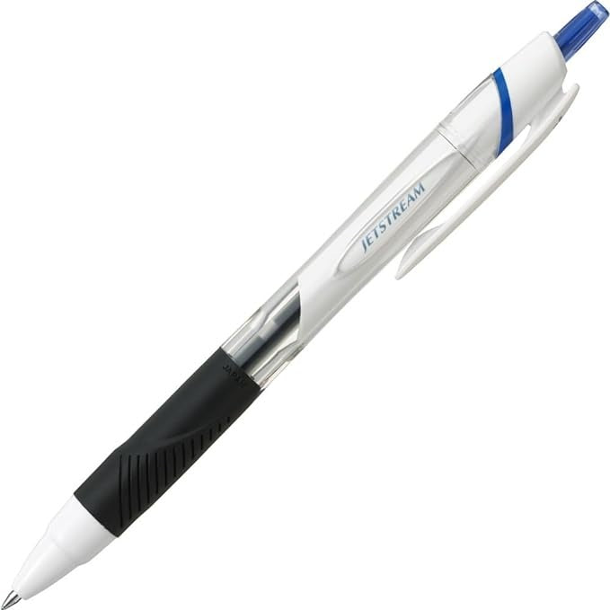 Uni Jetstream Standard Ballpoint Pen - White - Blue Ink - 0.5mm