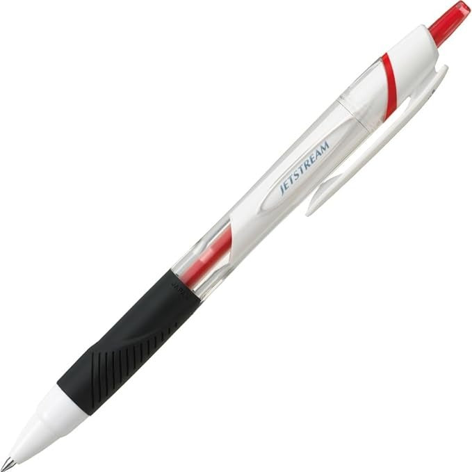 Uni Jetstream Standard Ballpoint Pen - White - Red Ink - 0.5mm