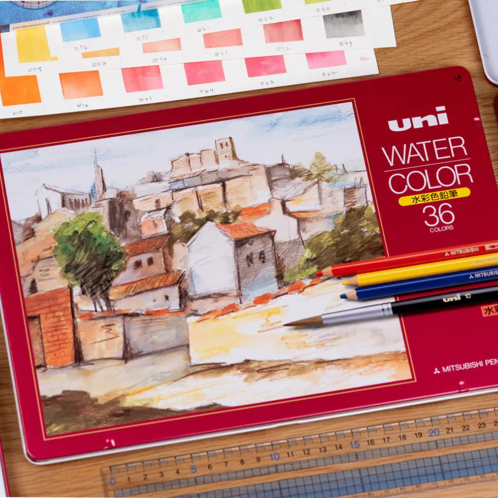 Uni Watercolor Pencils - Set of 36