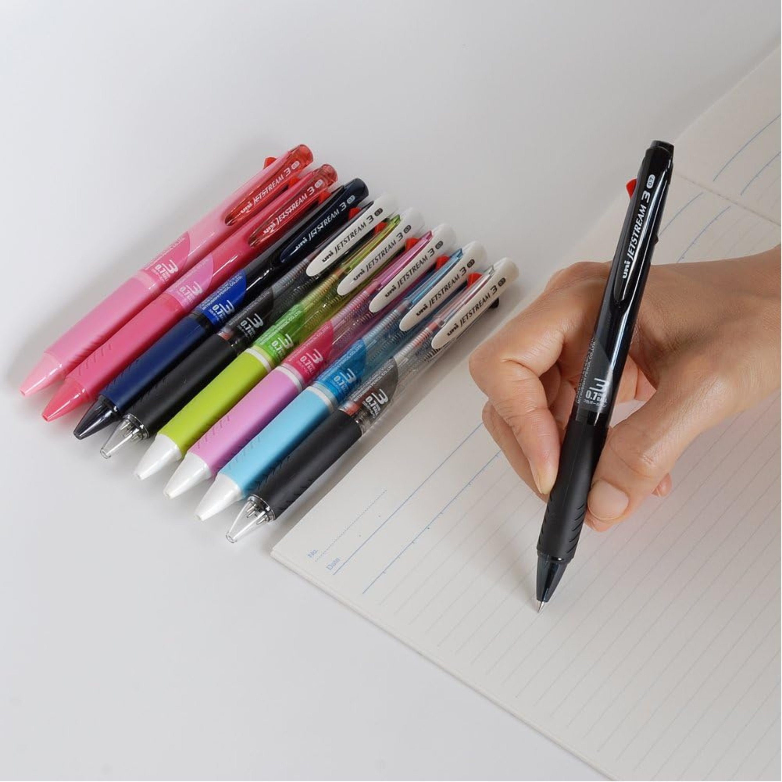 Uni Jetstream 3 Three Ink Multi Color Pen - Clear Black - 0.7mm