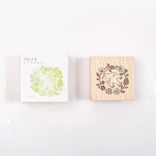 Vintage Bird Rubber Stamps - Green