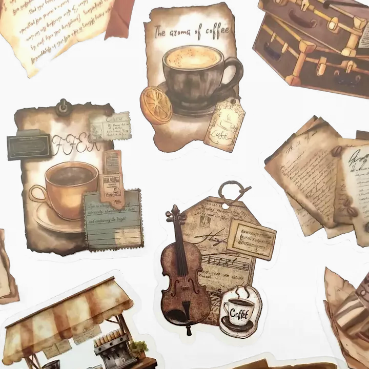 Vintage Café Memoirs Stickers