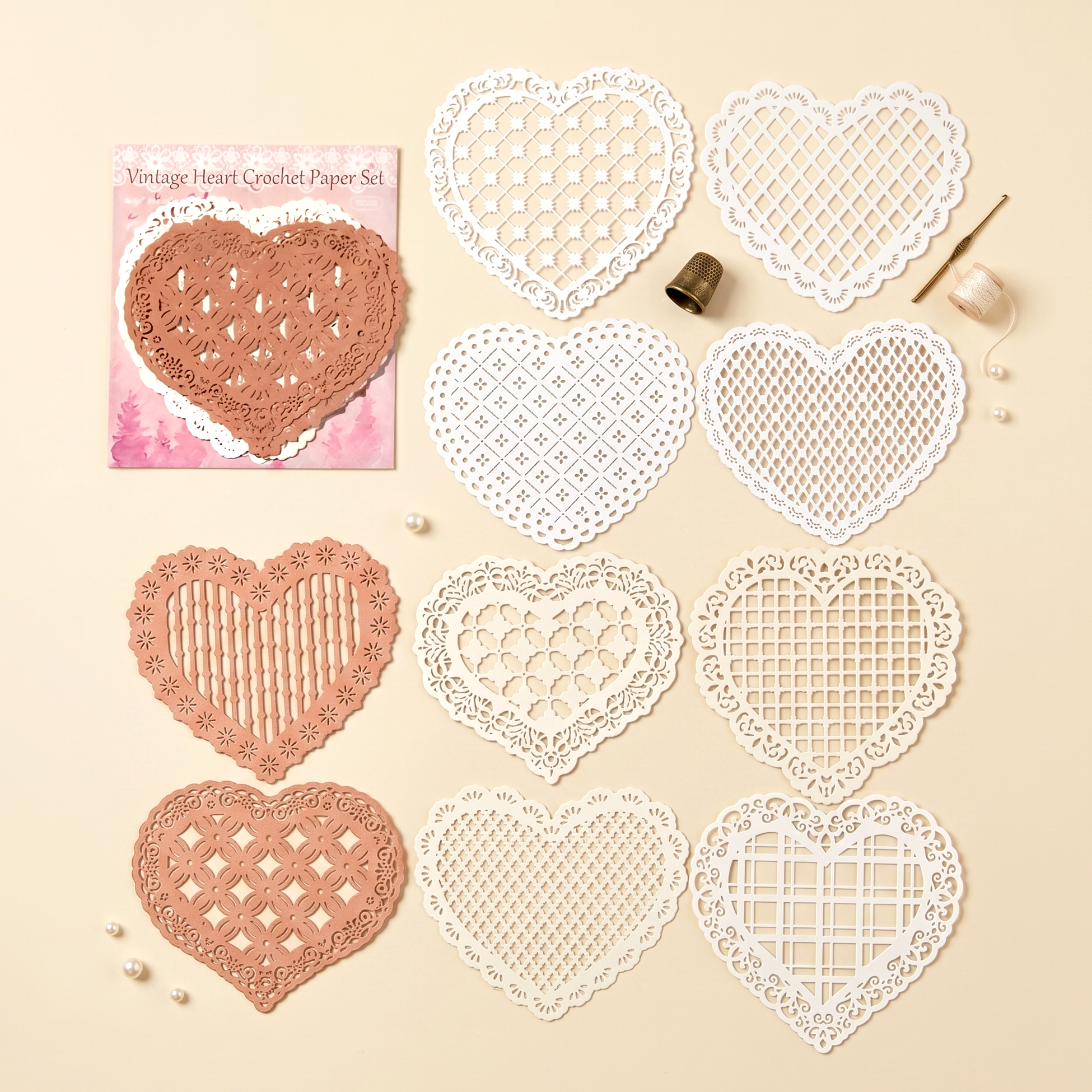 Vintage Crochet Paper Set